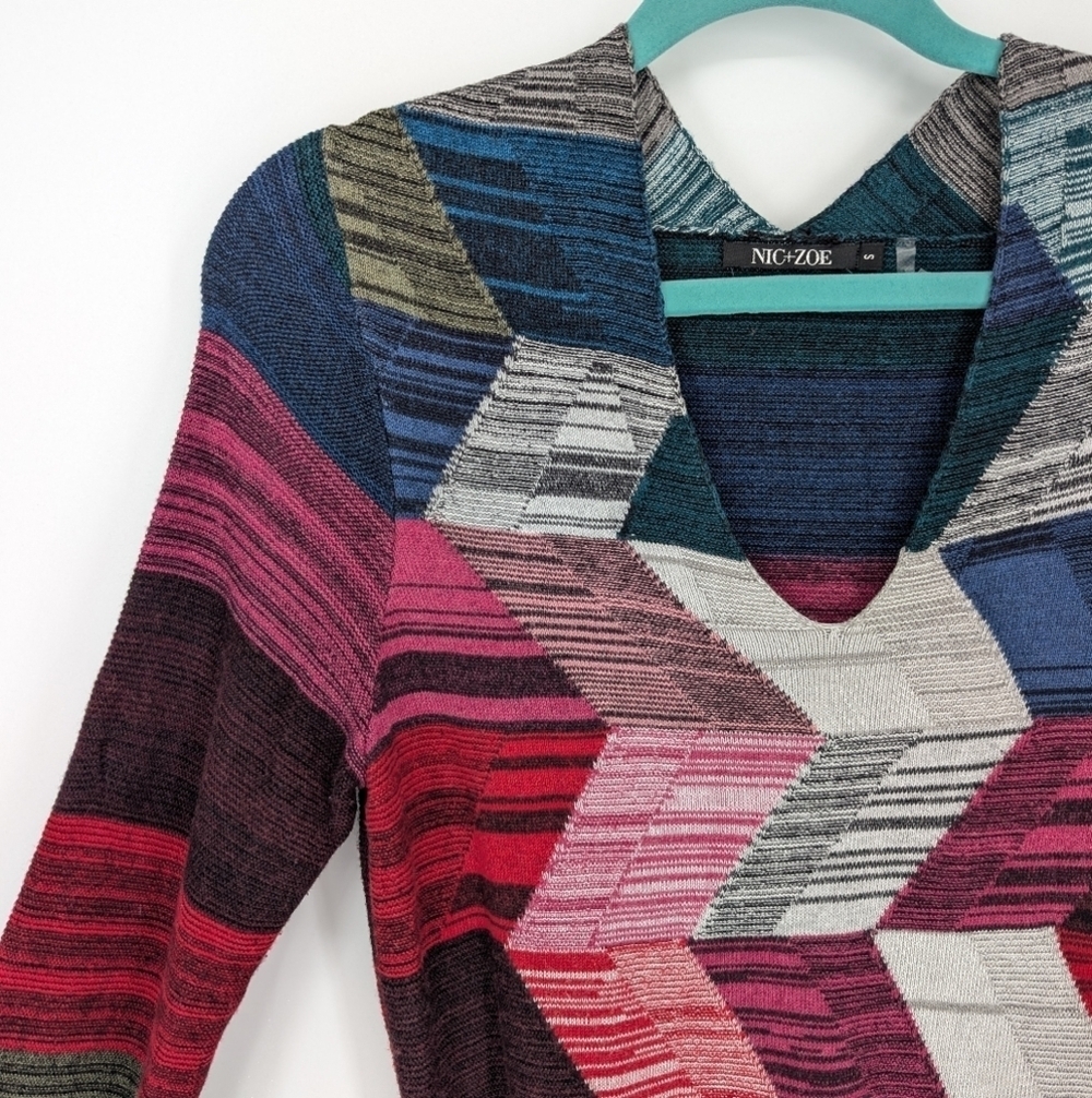 Nic + Zoe Sweater Cotton blend Small - Picture 4 of 7